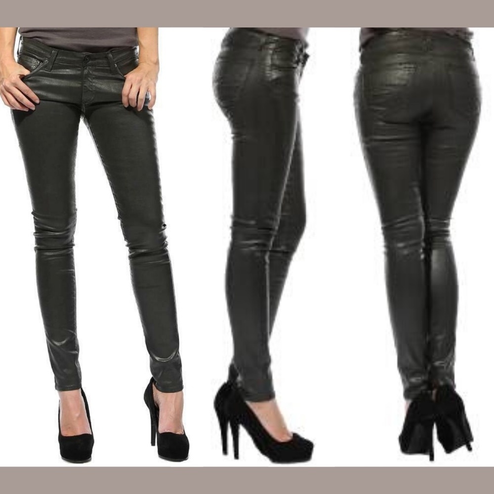 AG Adriano Goldschmied The Legging Leatherette Jean LSN1288 [SZ 24R ] Green/Grey